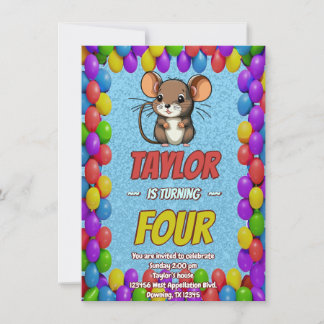 Mouse Einzigartiger Personalisierter Geburtstag Ei Einladung