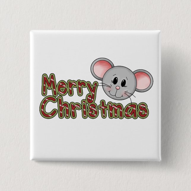 Mouse Frohe Weihnachtsgeschenke und Geschenke Button (Vorderseite)