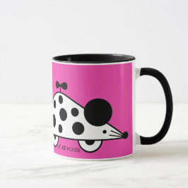 Mouse House BW Magenta Tasse