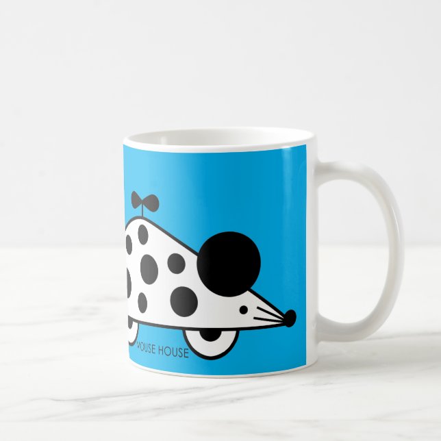 Mouse House BW Turquoise Mug (Droite)