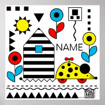 Mouse House Wheelie Mouse Poster 2 - personalisier