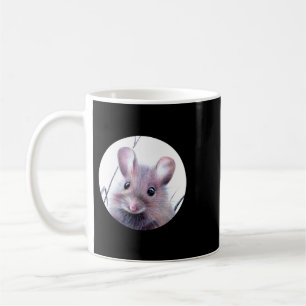 Mouse in Field Nature Zeichnend Kaffeetasse
