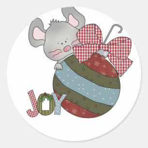 Mouse Joy Holiday T - Shirt und Geschenke Runder Aufkleber