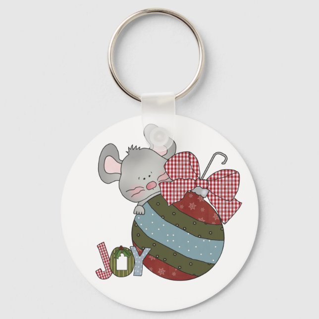 Mouse Joy Holiday T - Shirt und Geschenke Schlüsselanhänger (Vorderseite)