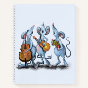 Mouse Music Band Funny Notebook Notizbuch