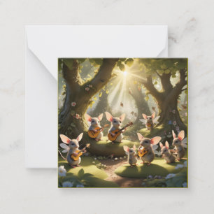 Mouse Musicians Woodland Fee Mitteilungskarte