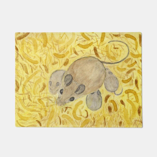 Mouse Nest Watercolor Fußmatte (Vorderseite)