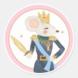 Mouse Nutcracker Land Süßigkeiten Girl Birthday Cu Runder Aufkleber