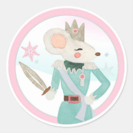 Mouse Nutcracker Land Süßigkeiten Girl Birthday Cu Runder Aufkleber
