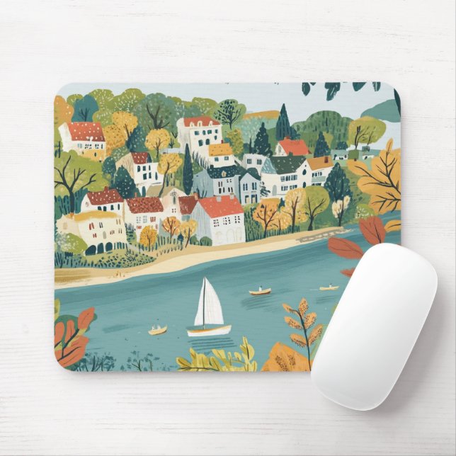 Mouse Pad, Herbstdorf Mousepad (Mit Mouse)