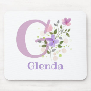 Mouse Pad Initial Plus Name & Blume Design Mousepad