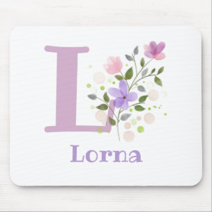 Mouse Pad Initial Plus Name & Blume Design Mousepad