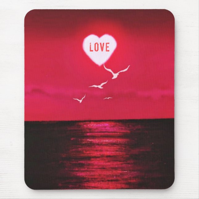 Mouse Pad mit Sea Sunset Liebe - Romantisch Mousepad (Vorne)