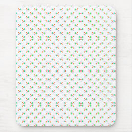mouse pad with a colorful leaf pattern on a white  mousepad