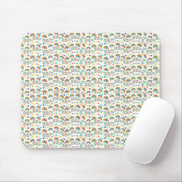 Mouse pad with a pattern of diverse smiley faces  mousepad