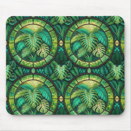 Mouse pad with a tropical leaf motif mousepad
