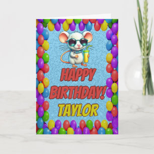 Mouse Personalisiert Fun Grußkarte Geburtstag Karte