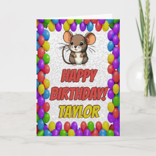 Mouse Personalisiert Fun Grußkarte Geburtstag Karte