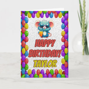 Mouse Personalisiert Fun Grußkarte Geburtstag Karte