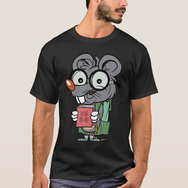 mouse rat reading book T-Shirt (Vorderseite)