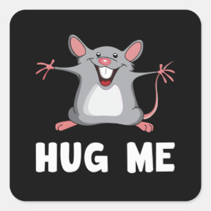 Mouse Rat Tierkäse Liebe Funny Gift Idee Quadratischer Aufkleber