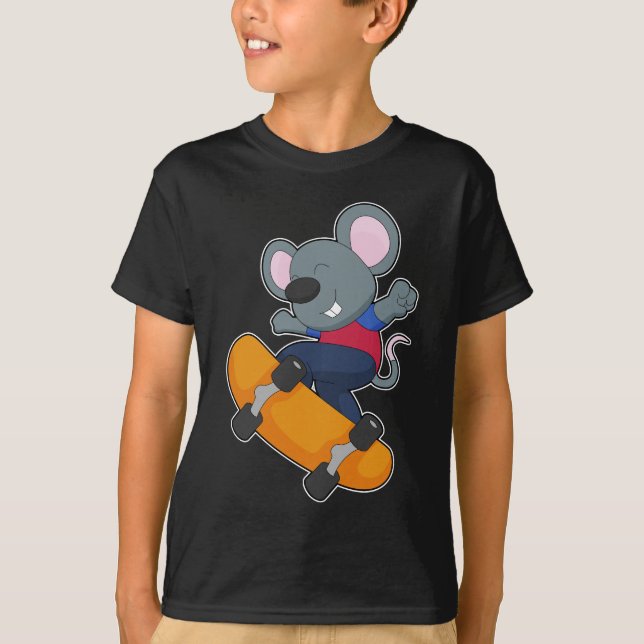 Mouse Skater Skateboard Sport T-Shirt (Vorderseite)