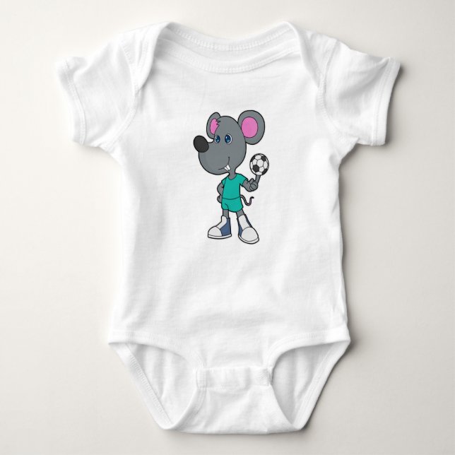 Mouse Soccer Player Soccer Baby Strampler (Vorderseite)