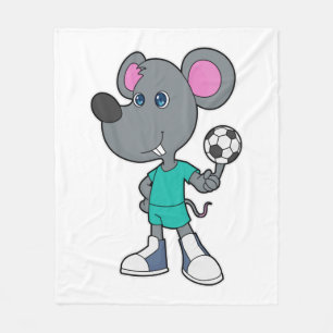 Mouse Soccer Player Soccer Fleecedecke