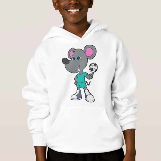 Mouse Soccer Player Soccer Hoodie (Vorderseite)