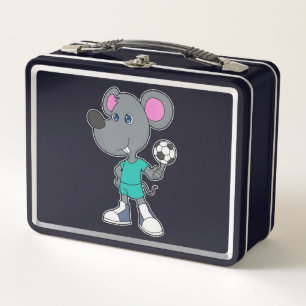 Mouse Soccer Player Soccer Metall Brotdose