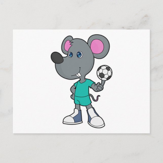 Mouse Soccer Player Soccer Postkarte (Vorderseite)