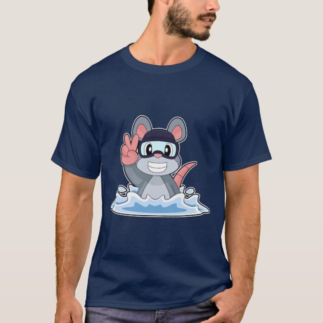 Mouse Swimming Swimming goggles Summer T-Shirt (Vorderseite)