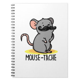 Mouse-tache Funny Mouse Pun Notizblock