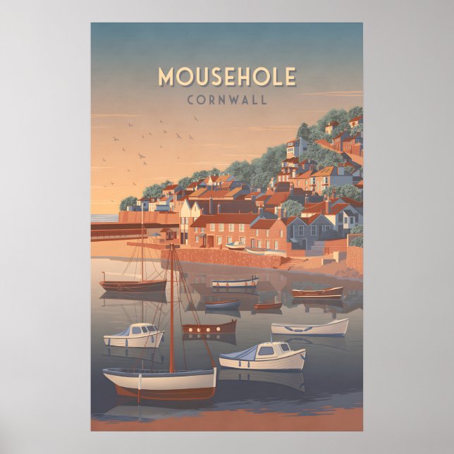 Mousehole Cornwall Reiseplakat Poster (Vorne)