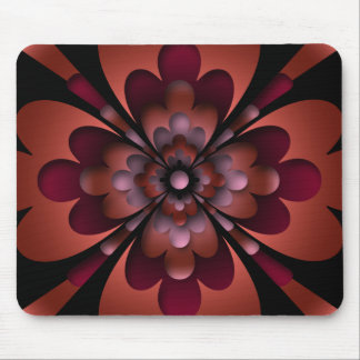 Mousemat, Zen Flower, Dark Peach Red Orange Pink Mousepad