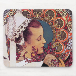 Mousepad: Alphonse Mucha - Kunst Nouveau Mousepad