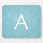Mousepad aquamarin Blue Sparkle Glitzer Monogram N<br><div class="desc">Aquamarines Aqua Blue Sparkle Glitzer Monogram Name Mousepad. Dieses Mousepad kann auf Ihren Vornamen angepasst werden.</div>