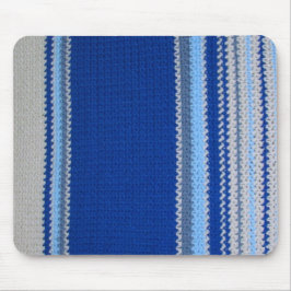 Mousepad - Blaue Streifen in Crochet