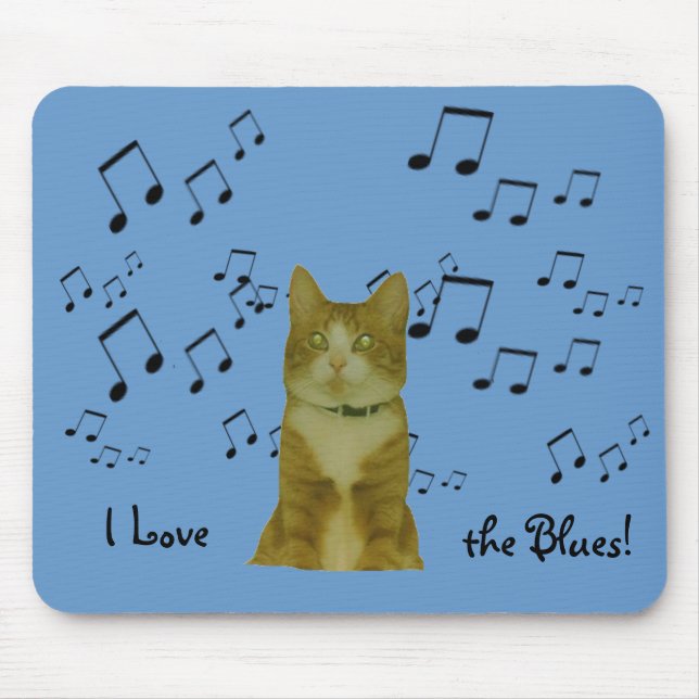 Mousepad - Blues Cat (Vorne)
