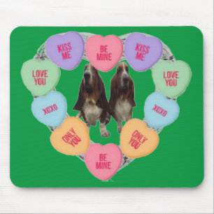 Mousepad Candy Liebe hört mit Bassets