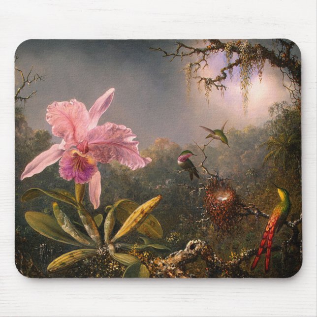 Mousepad: Cattleya Orchid & Three Hummingbirds Mousepad (Vorne)