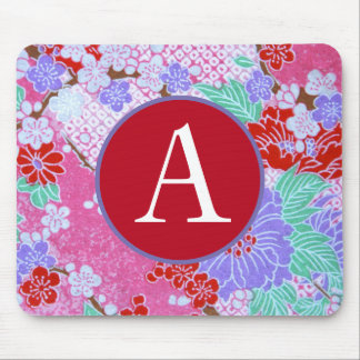 MOUSEPAD CUSTOM INITIAL JAPANESE FLORAL PATTERNS