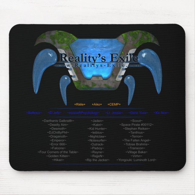 Mousepad das Exil der Wirklichkeit Schwarzes (Vorne)