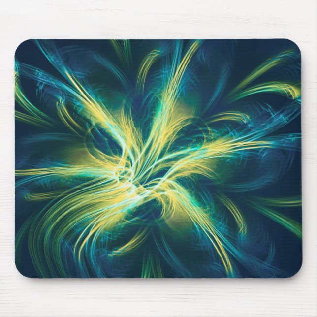 Mousepad Fraktal Blume Blaue Palette (Vorne)