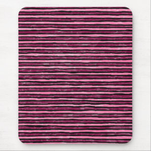 Mousepad, gemalte Streifen, Rosa und Magenta Mousepad