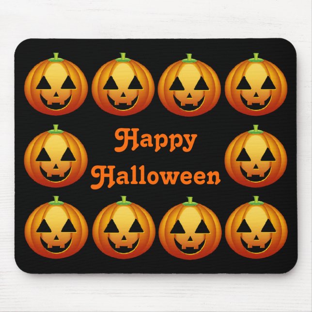 Mousepad Happy Halloween Pumpkins (Vorne)