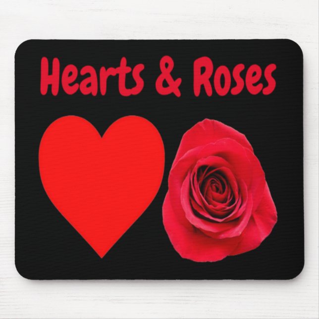 Mousepad Hearts & Rose (Vorne)
