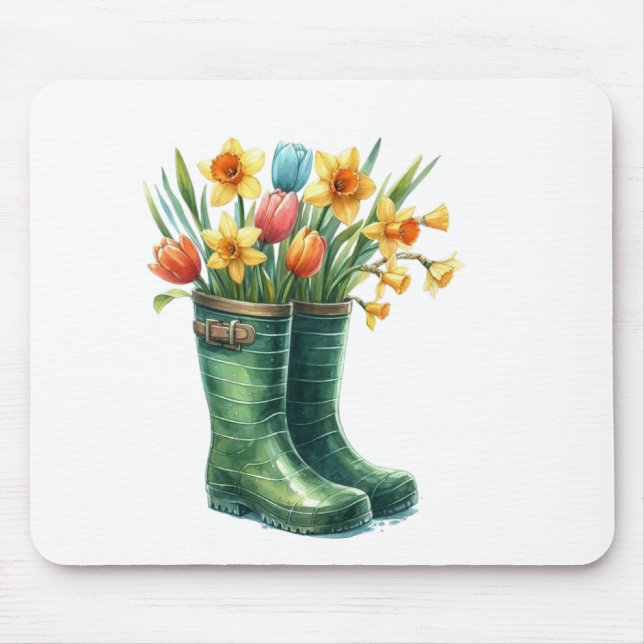 Mousepad-Hello Spring Floral Mouse Pad Mousepad (Vorne)