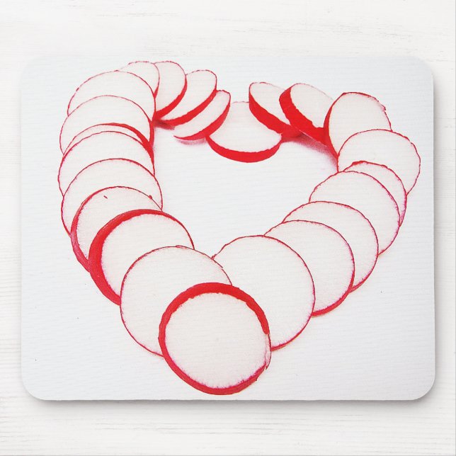Mousepad Herz aus Radieschenscheiben (Vorne)