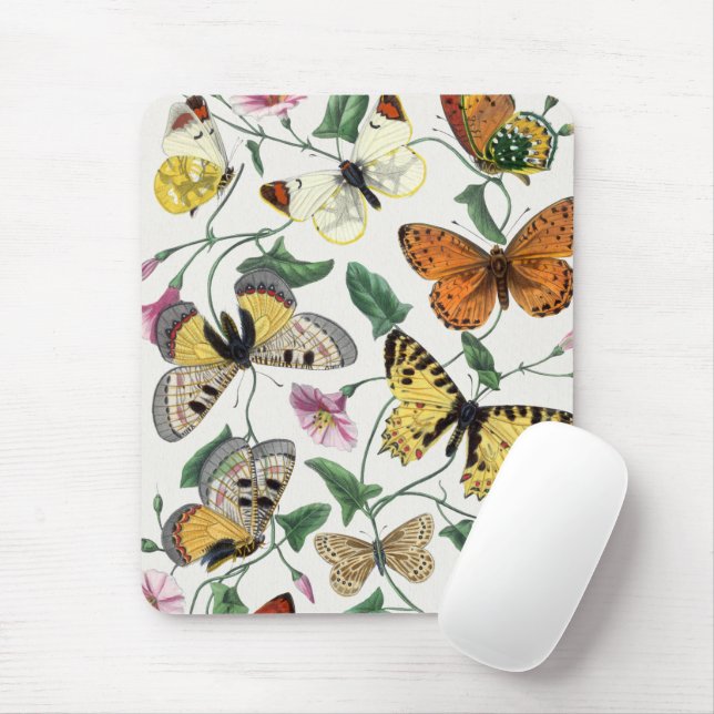 Mousepad Hübsch Butterfly Vitntage Illustration (Mit Mouse)